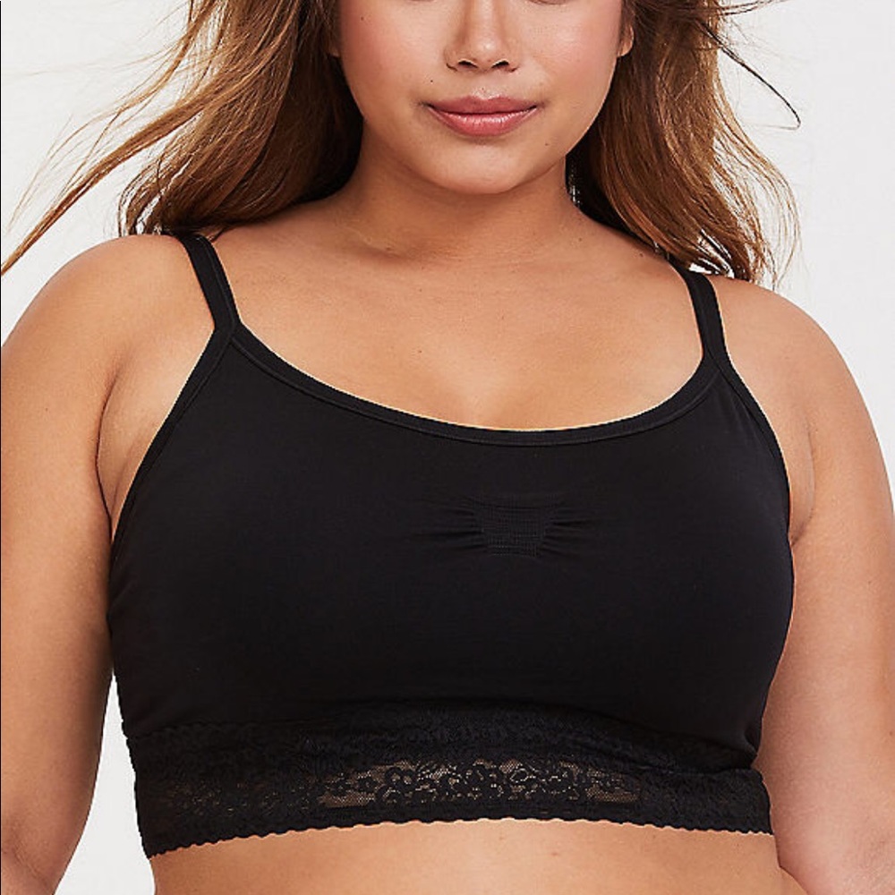 Torrid Black Seamless Lightly Padded Bralette 5X 5